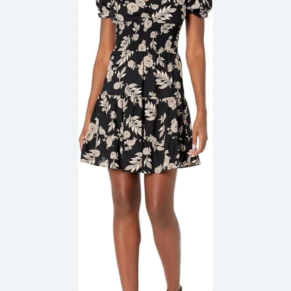 Angie Floral Black Dress